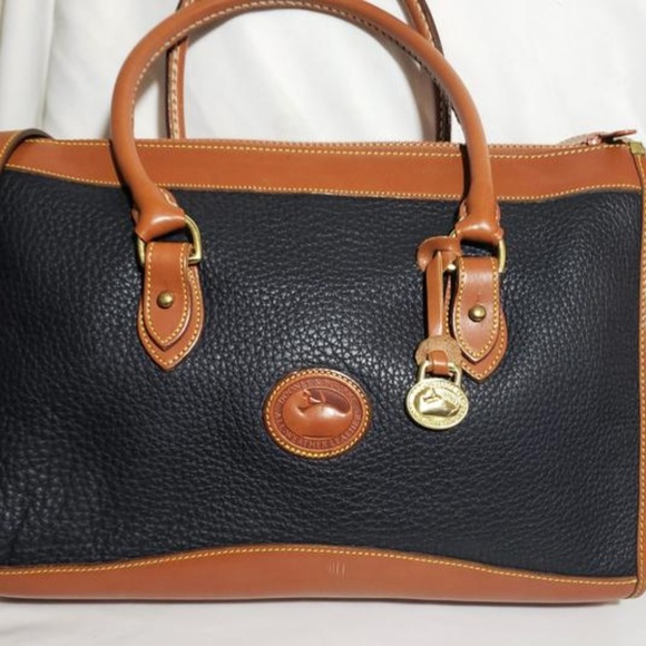Dooney & Bourke Handbags - Vintage Dooney & Bourke Slim Black Leather Satchel